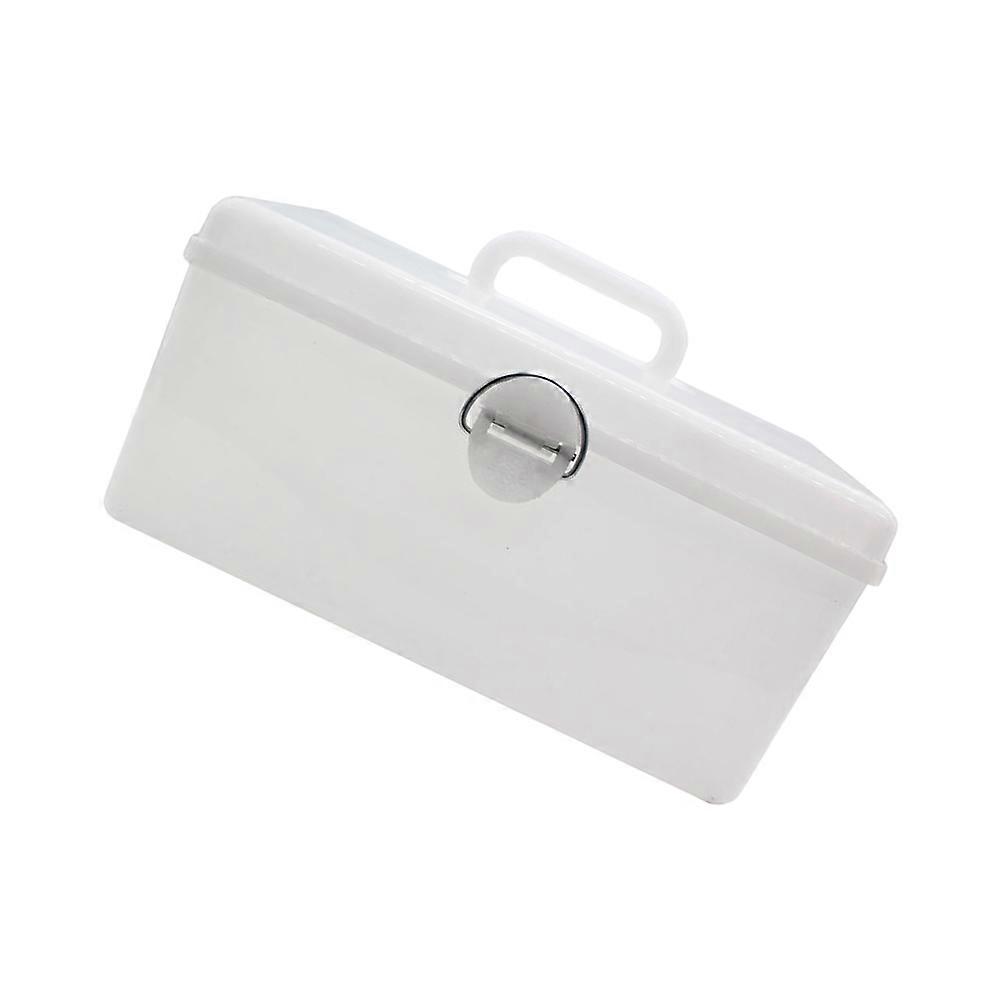 Portable Mahjong Storage Box Large Capacity with Lock White Plastic for Home Use