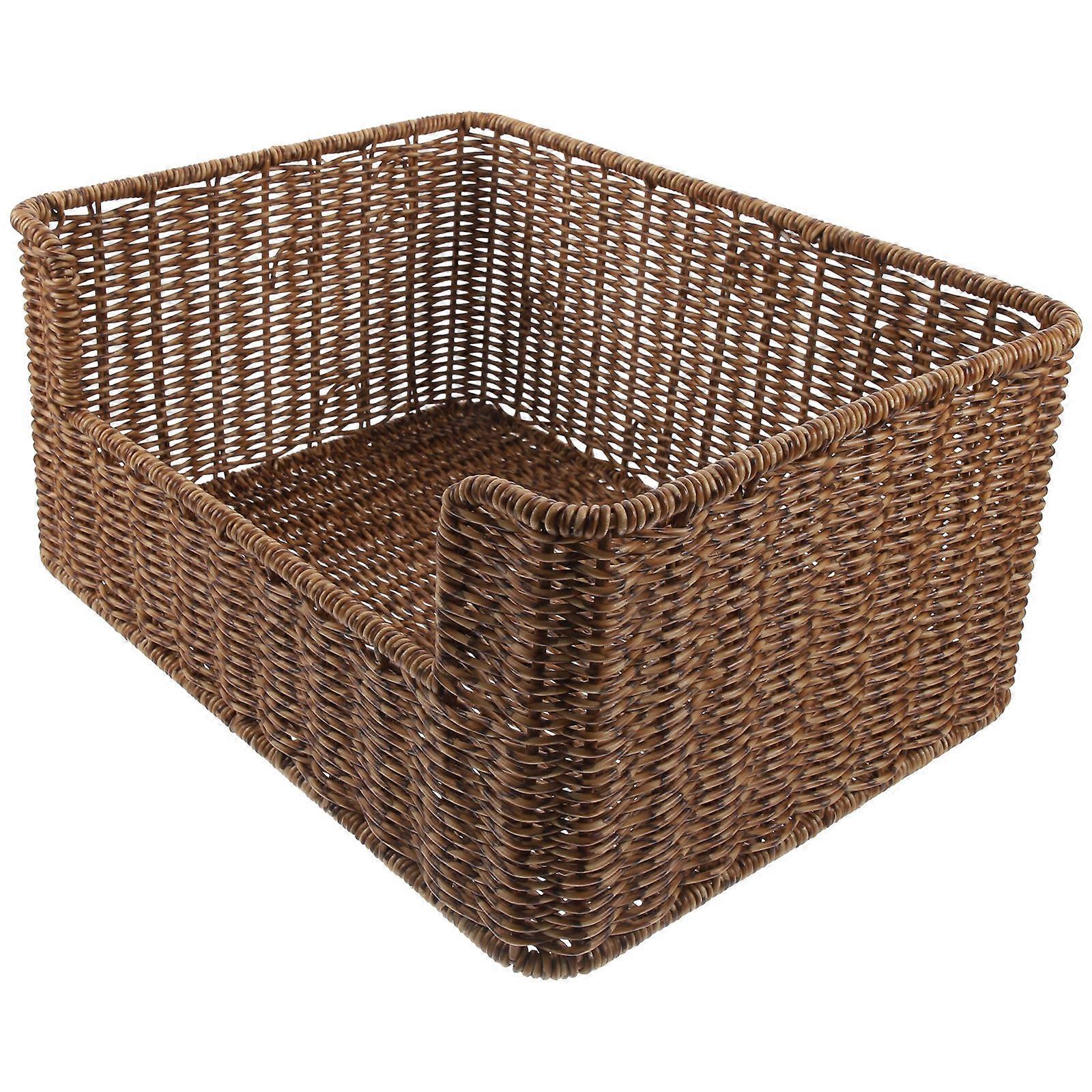 Rectangular Organizing Basket Woven For Kitchen Items Suitable For Interior Decor 1Set