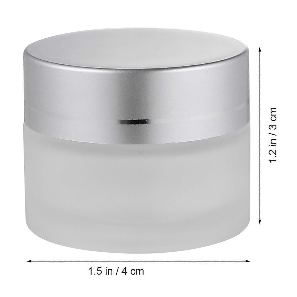 6 Pcs Frosted Glass Cream Jars with Removable Lids – Refillable Cosmetic Storage Containers for Makeup and Lotions