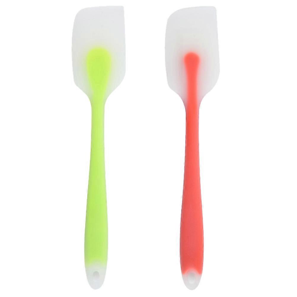 Silicone Scraping Spatula Set   Non Stick, Heat Resistant, Food Grade   2pcs for Baking, Mixing, Spreading & Lifting Cakes, Butter & More   Random