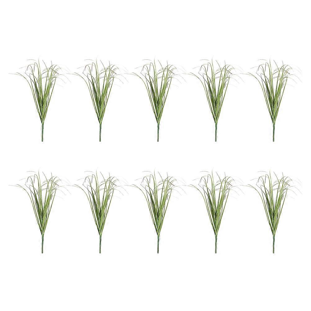 10pcs Artificial Grass Stems for Indoor & Outdoor Decor – Faux Greenery Plants for Home and Office – Low Maintenance Decorative Grass Tufts –