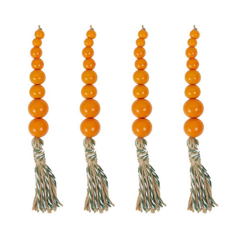 4pcs Easter Themed Wooden Beads Tassel Garland for Easter Decor