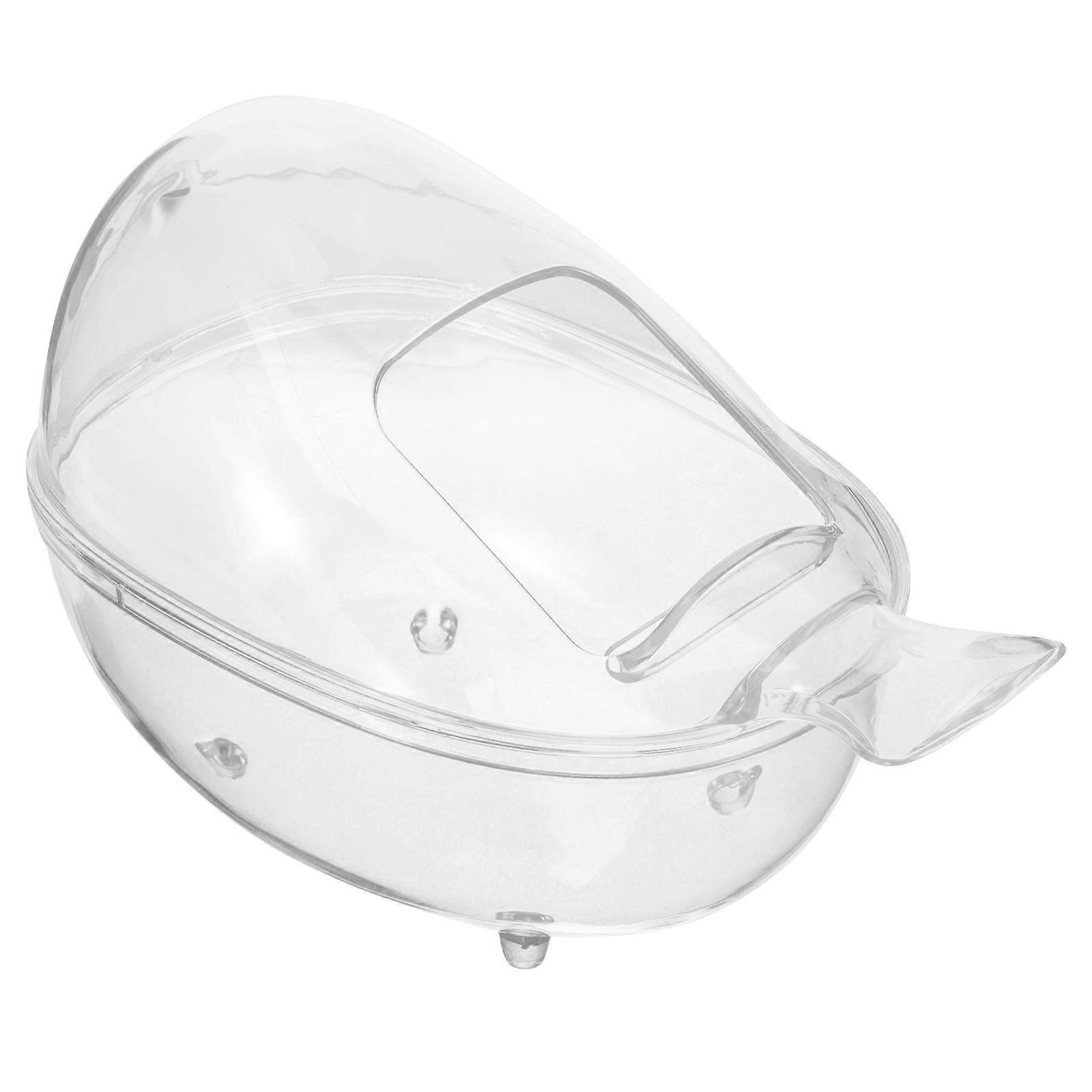 Transparent Plastic Hamster Sand Bath Box for Small Animals with Deepened Design 6.3x4x2.75 Inches