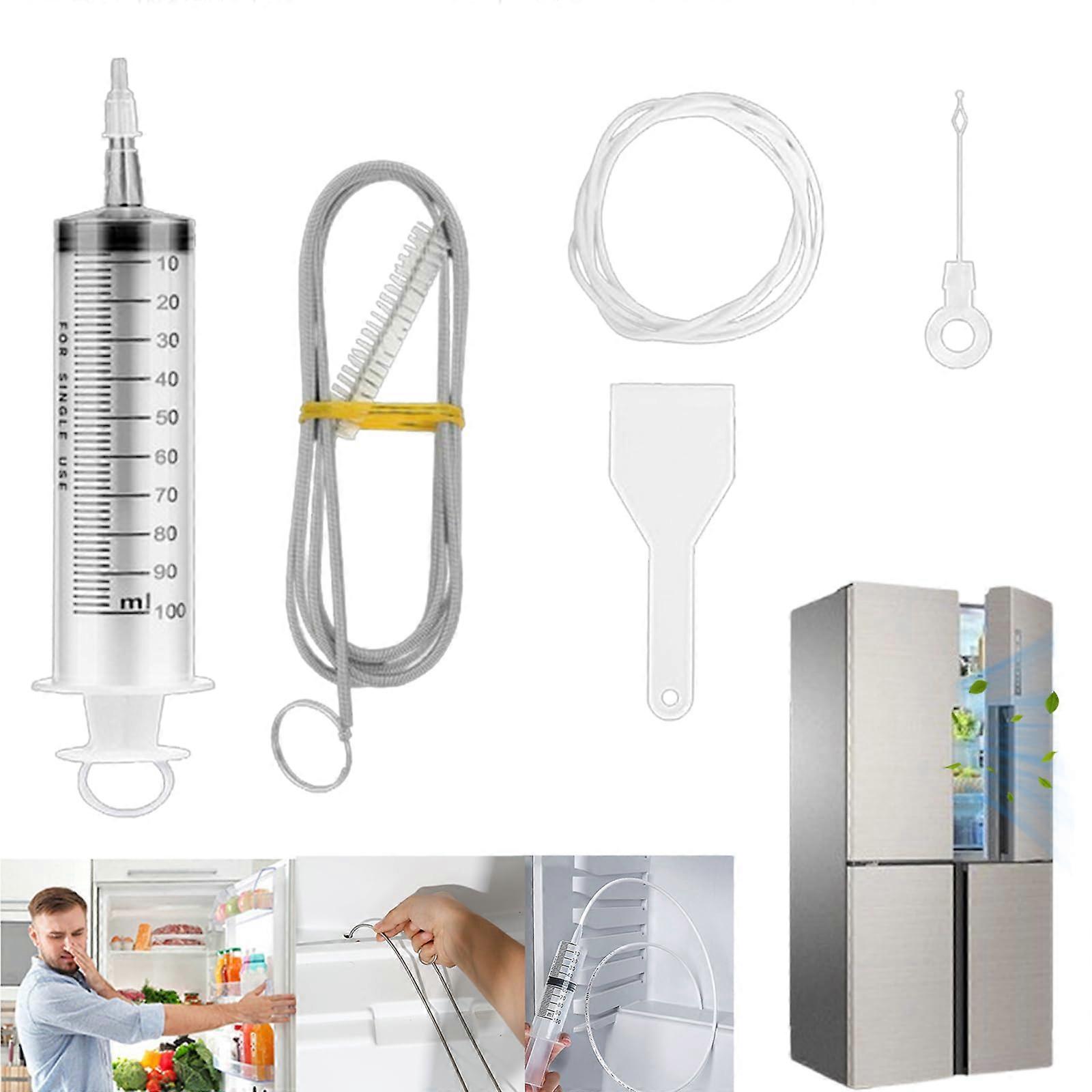 Cooling Tube Excavator for Refrigerator - Fridge Drain Cleaning Tool Set, Discharge Cleaner for Drain Holes, 1 Set