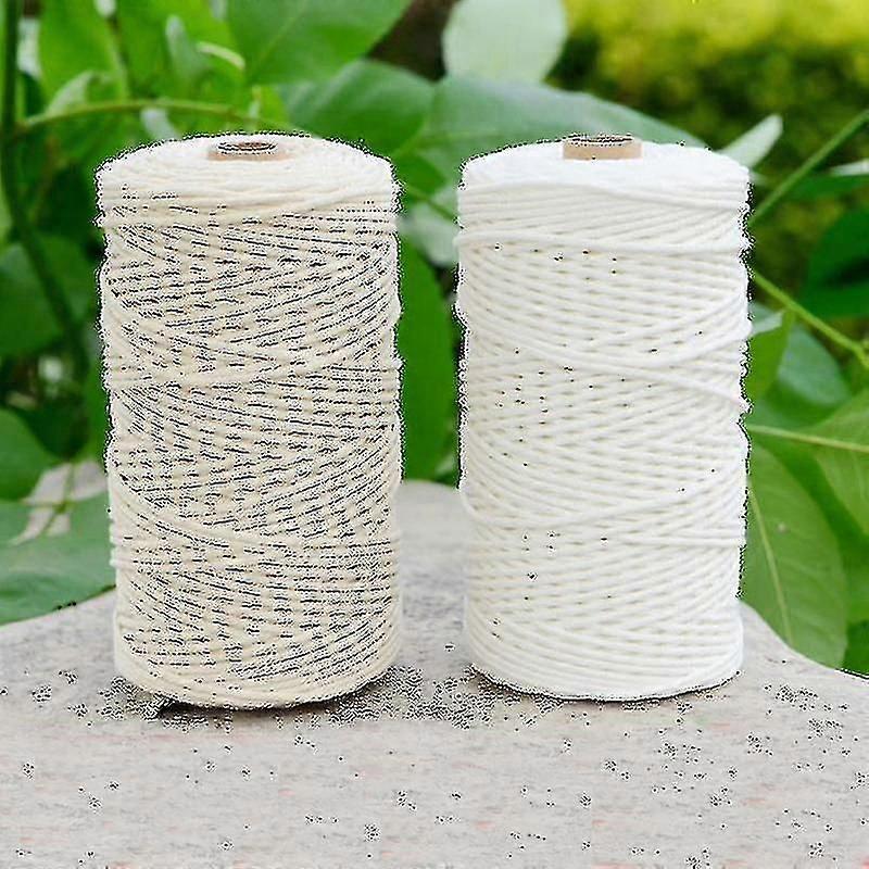 Durable 200m White Cotton Cord Natural Beige Twisted Cord Rope Craft Macrame String Diy Handmade Home Decorative Supply 3mm
