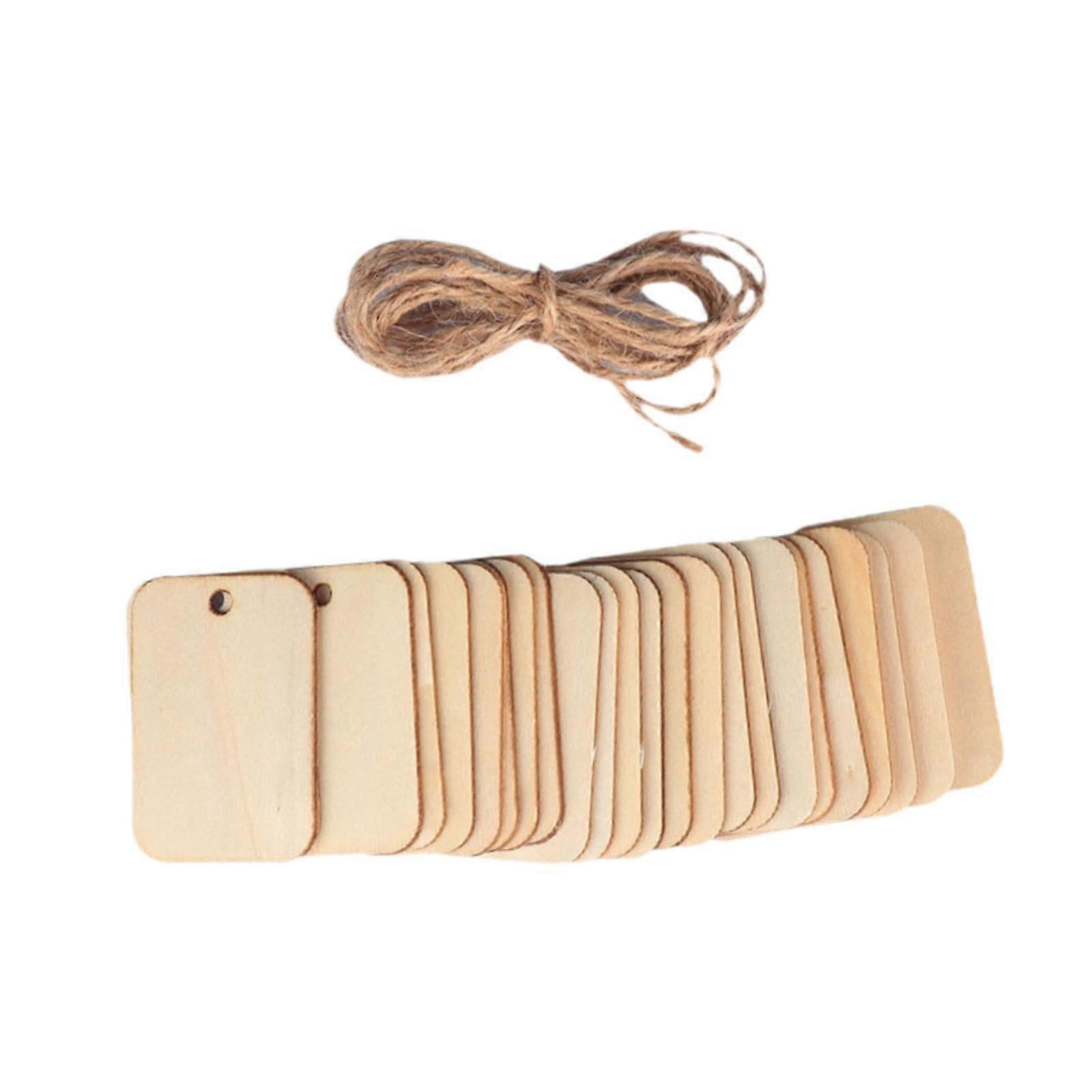 Wooden Discs With Holes - 50 Pack, Paintable Wood Slices For DIY Crafts, Gift Tags Bookmarks, Price Tags, Wedding Decor