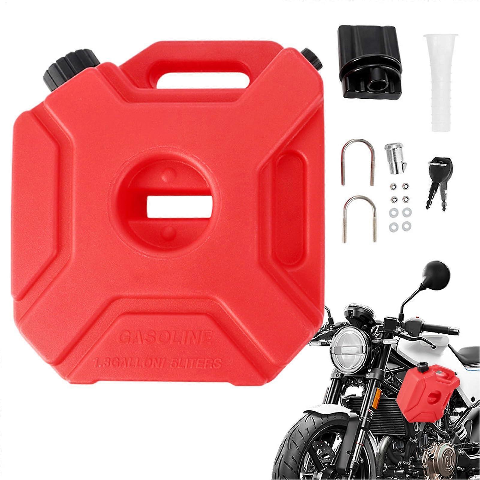 Motorcycle Oil Container 5L Oil Tank for Motorcycles Container for Engine Fluids, Red