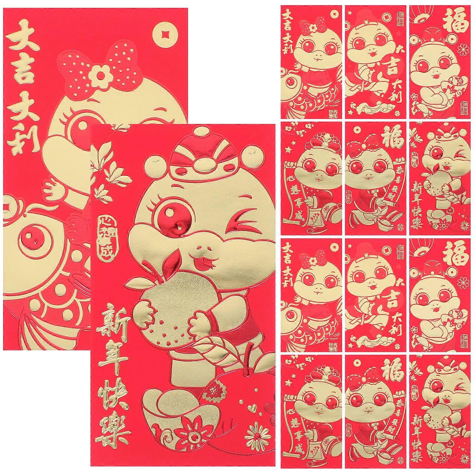 36pcs Snake Year Red Packets Vietnamese Red Packets Lunar New Year Present Red Envelopes Vietnamese Luck Money Envelopes Decors