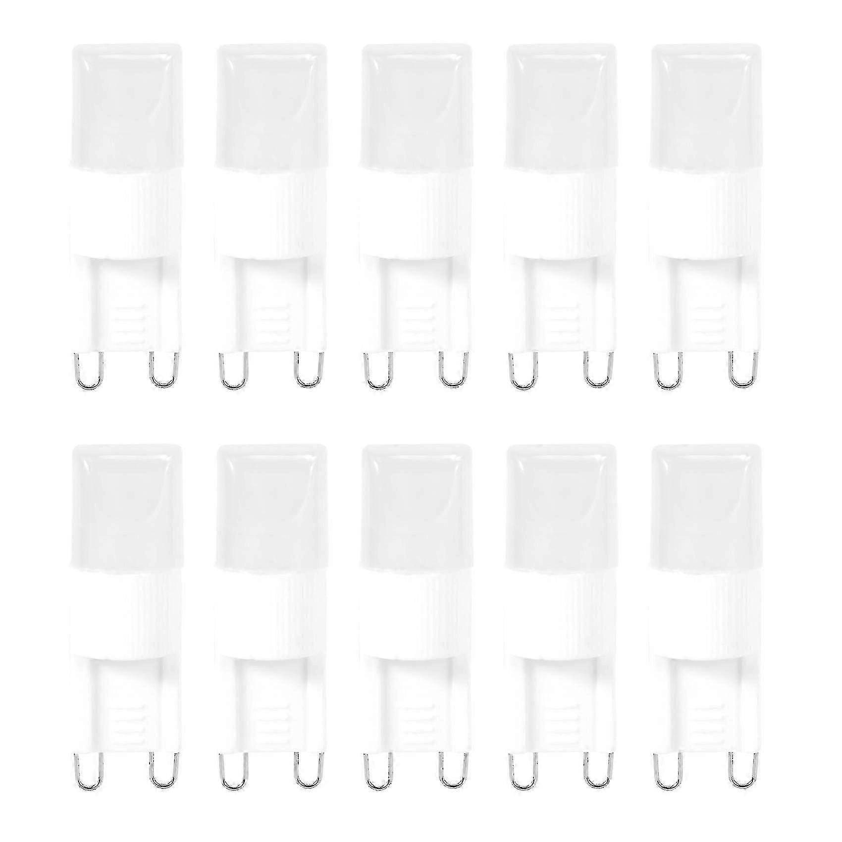 10 مصابيح LED G9 بقوة 1 وات، سطوع عالي، أبيض دافئ، 3500 كلفن