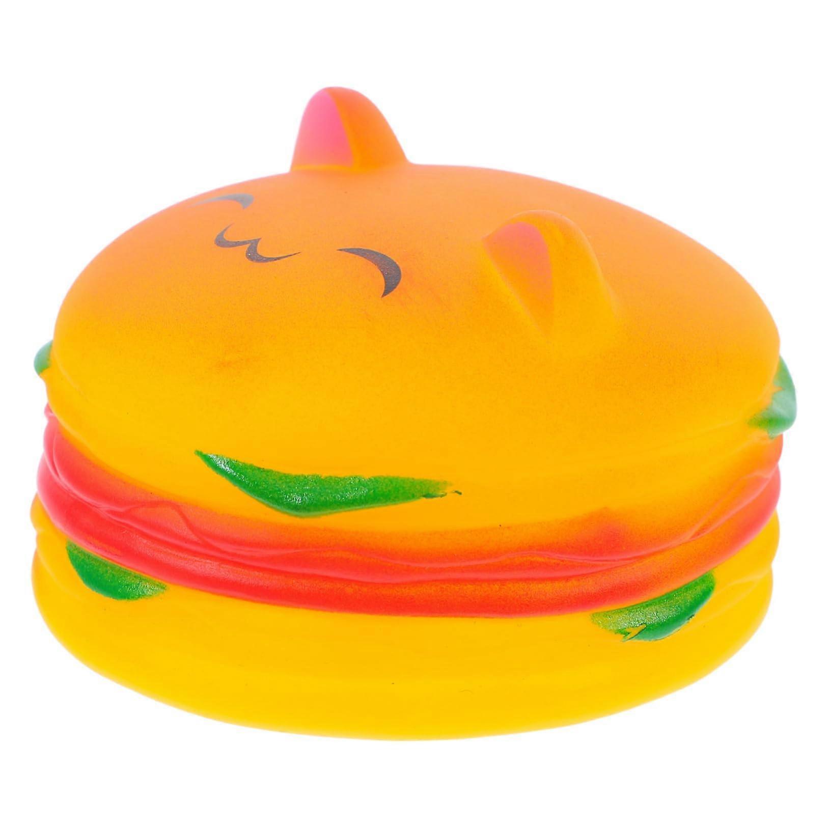 Dog Squeaky Toy, Interactive Hamburger Shape Chew For Dental Care, Durable For Small And Medium Dogs, Promotes Bonding