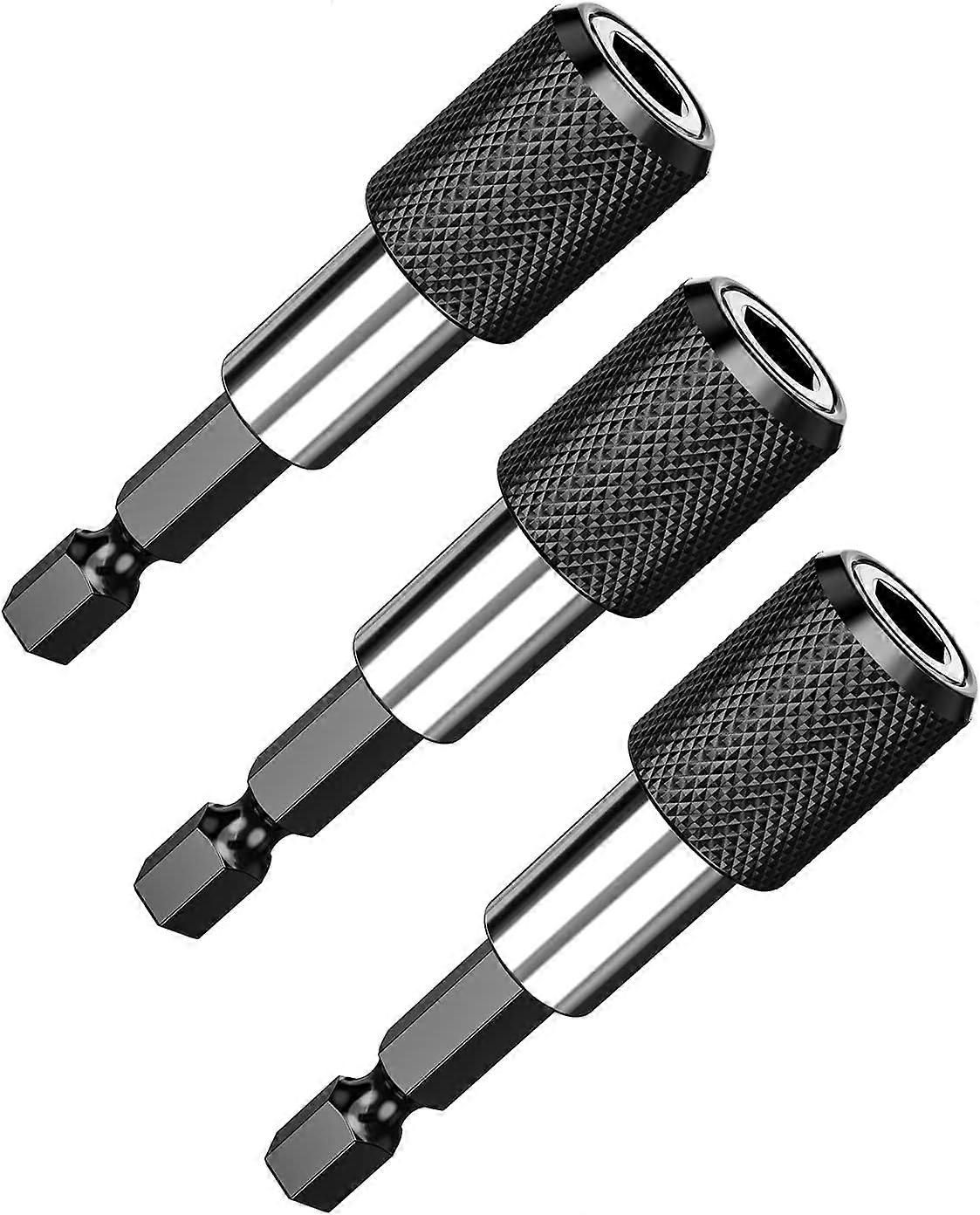 Magnetic Bit Holder Set of 3, 1/4 Inch Hex Shank 60mm Quick Change for Drill and Screwdriver Compatible with Bosch Makita Dewalt Metabo