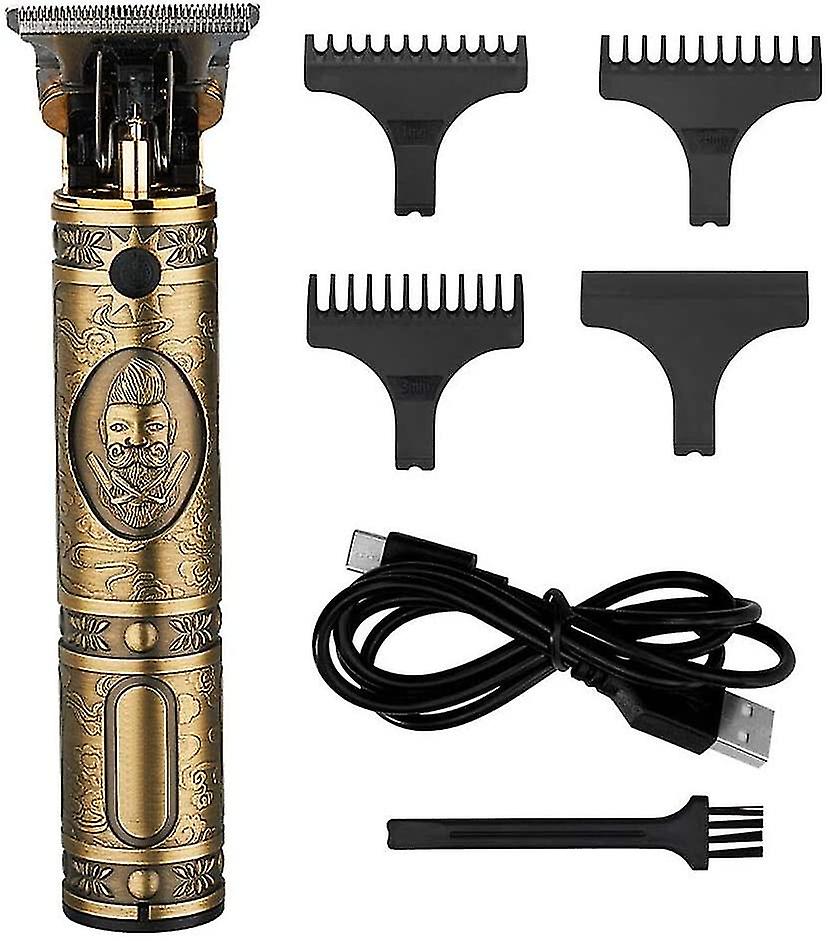 Electric Men's Hair Clipper With Led Indicator Light (bronz)