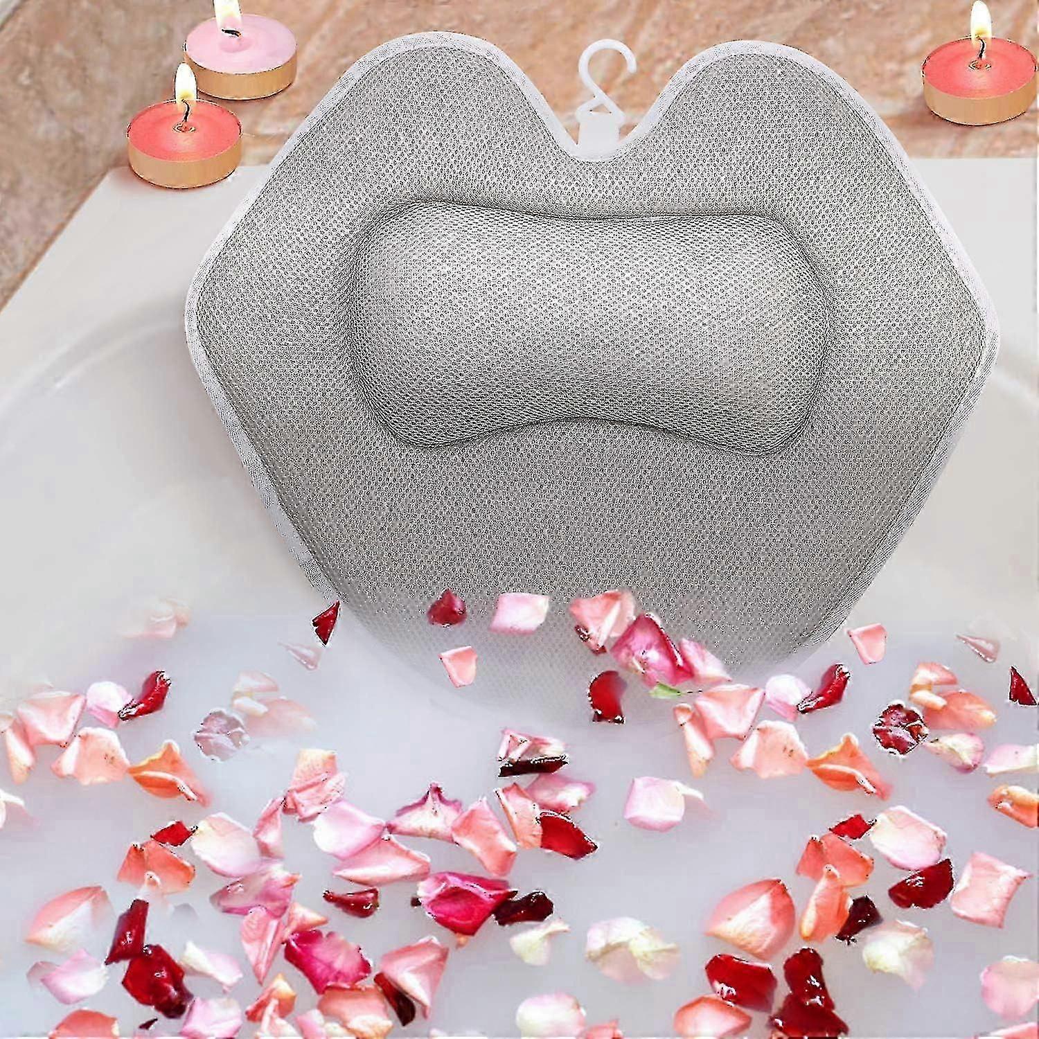 Ergonomic 5D Mesh Bath Pillow with 5 Suction Cups for Ultimate Relaxation