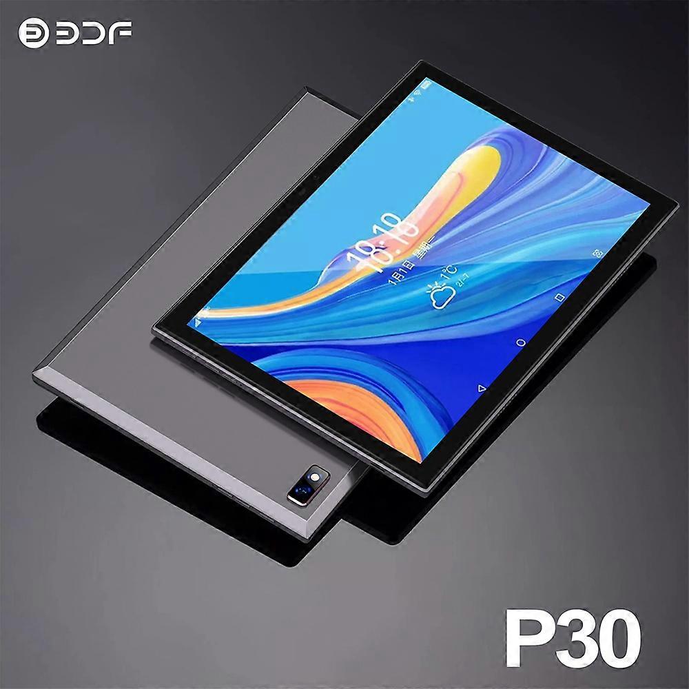 BDF P30 10.1 inch Portable Tablet MTK6762 Processor 4GB+64GB Memory 1280*800 Resolution Android 11.0 System Grey EU Plug