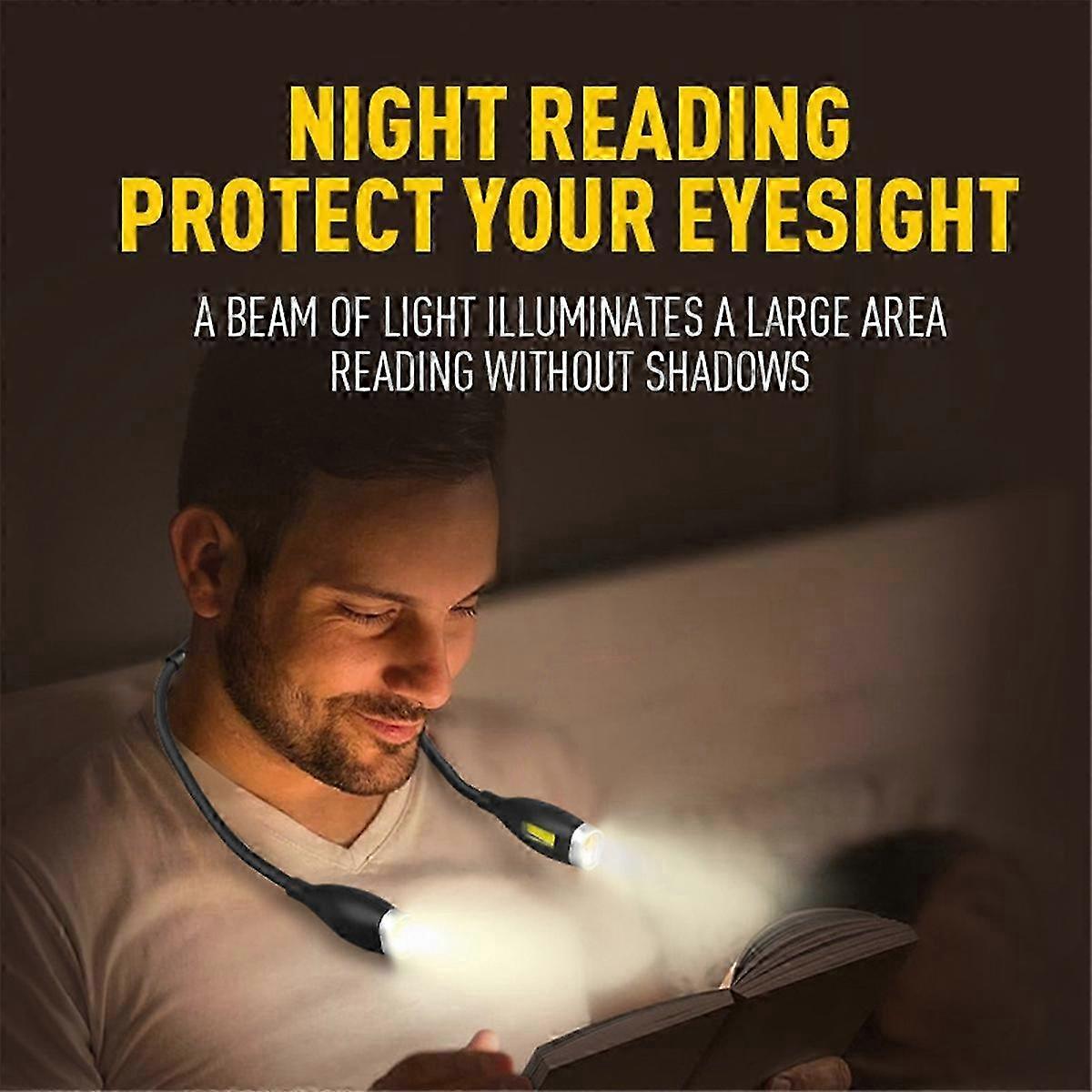 Neck Reading Light Flexible LED - Hanging Book Light with USB Charging - Portable for Campi