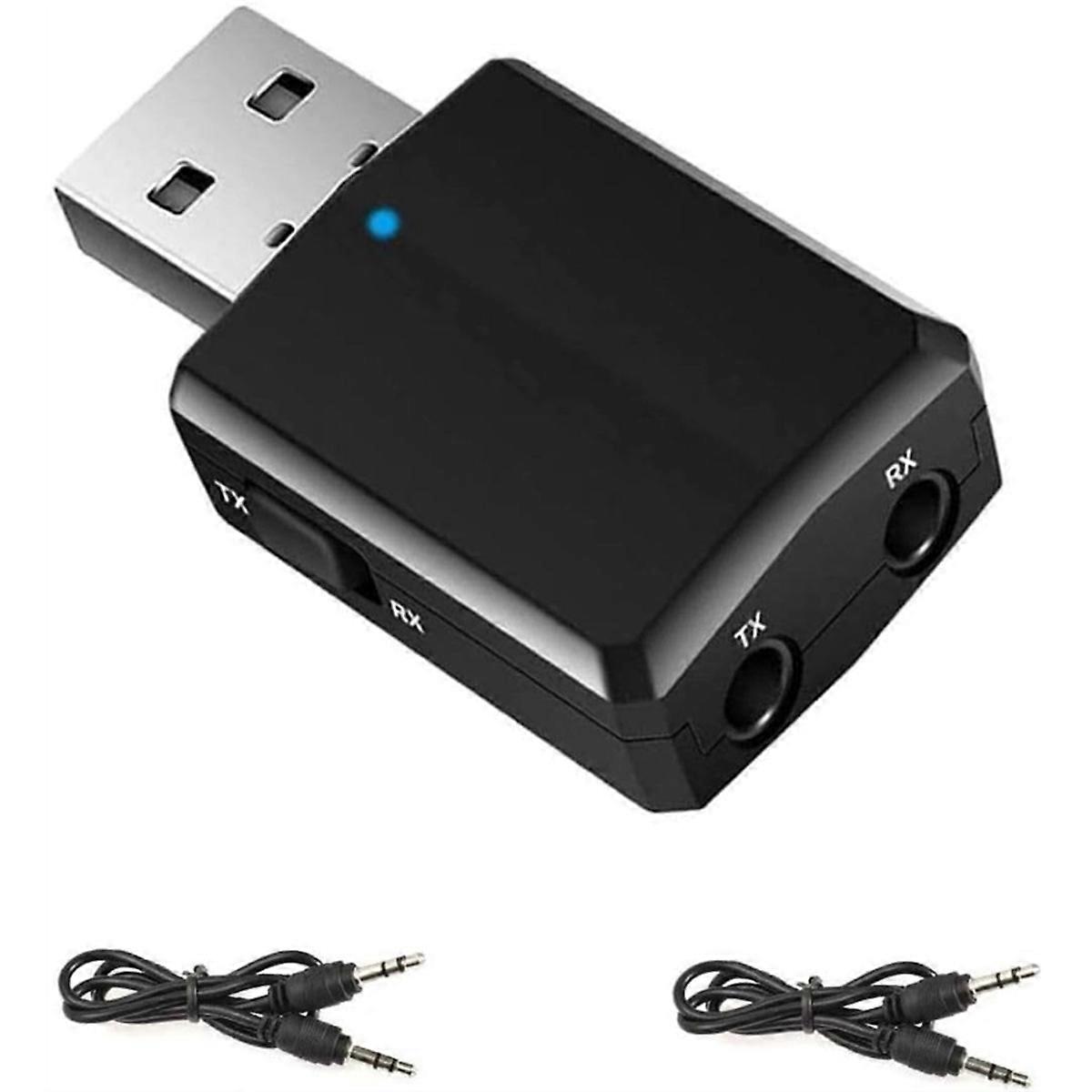 Bluetooth USB Adapter for PC, BT 5.0 Bluetooth Transmitter Receiver Adapter with 3.5mm AUX, Wireless