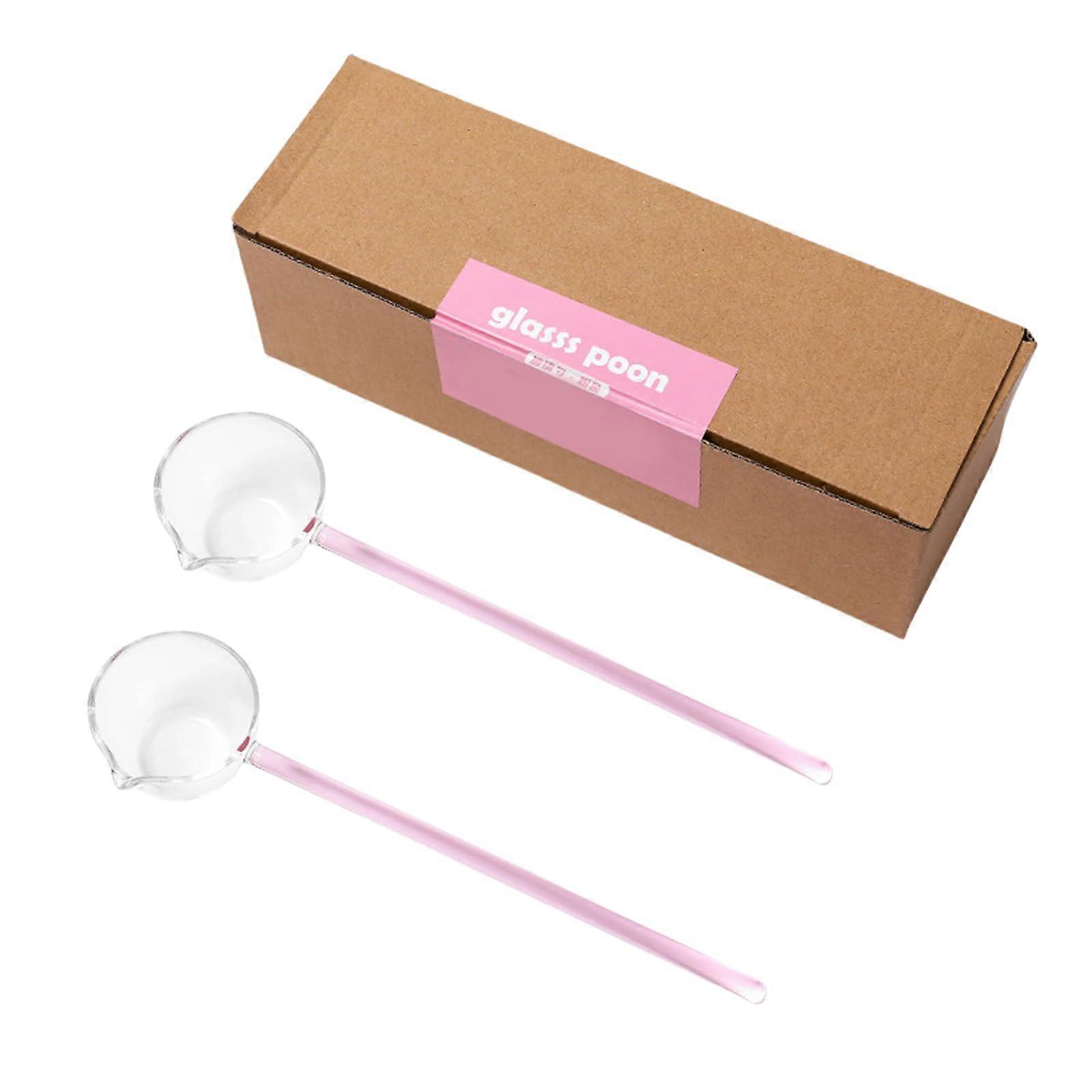 Elegant Transparent Glass Ladles Set of 2 with Long Handles for Soup, Sauce, and Serving - Durable Kitchen Utensils