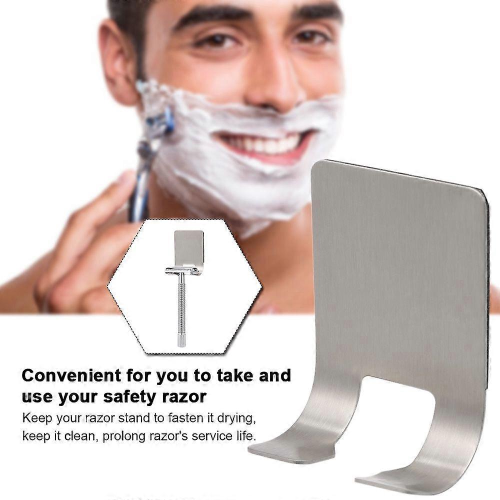 New Men Shaving Shaver Shelf Stainless Steel Razor Holder Shaving Razor Rack Bathroom Self-adhesive Razor Hook