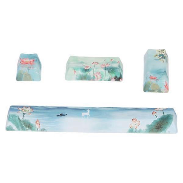 4 pcs Customized Keycaps Comfortable Feel Abrasion Resistance Cartoon Pattern DIY PTB Keycaps for Mechanical Keyboards