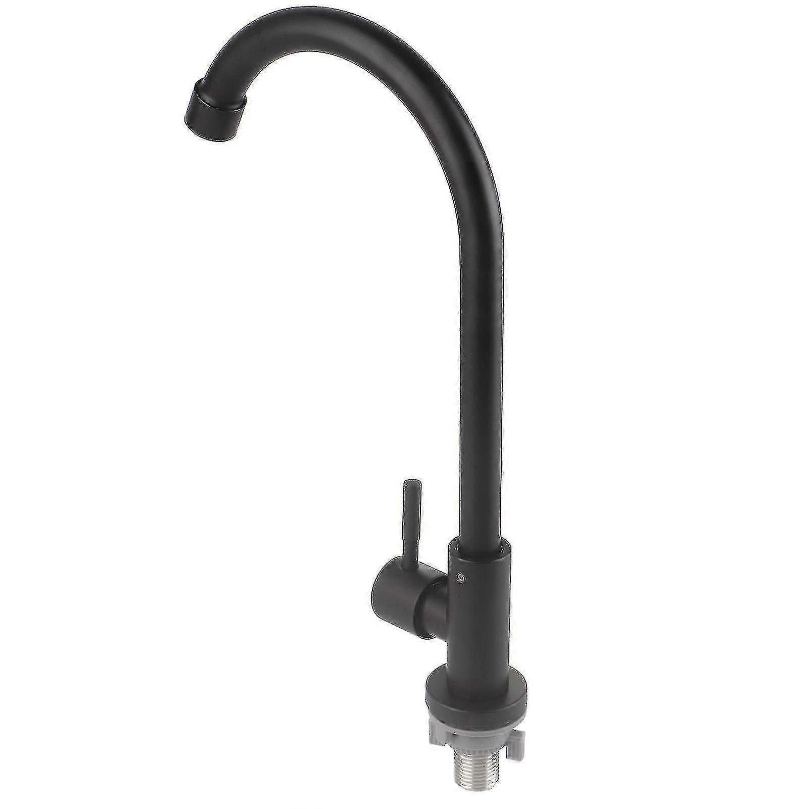 Matte black cold water faucet for sink with single handle