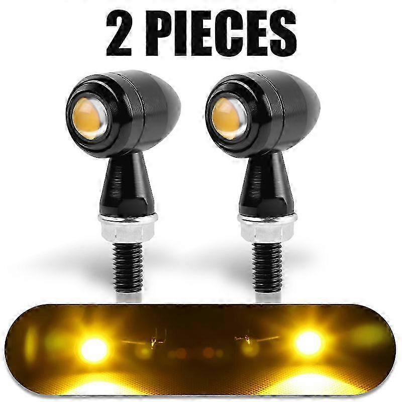 12V LED Motorcycle Turn Signal Light Amber Blinker Lamp Len Flashin...