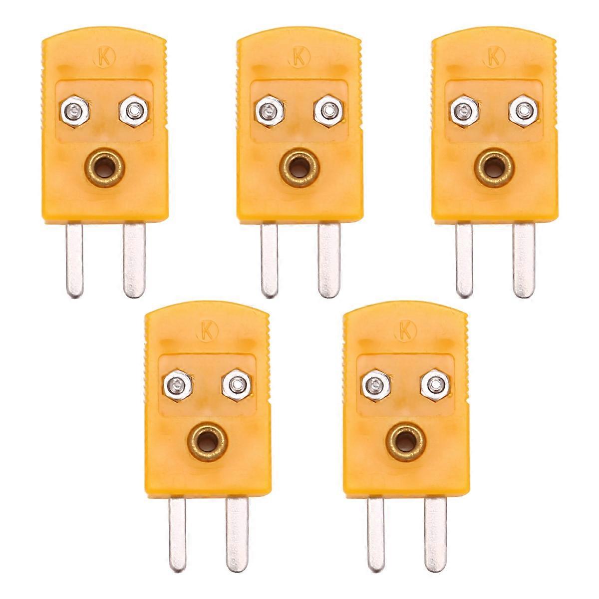 5Pcs RTD Circuits K Type Temperature Sensor Thermocouple Plugs Yellow