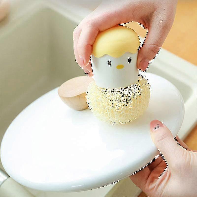 Cute Cartoon Eggshell Cleaning Brush With Base Multi-purpose Kitche...