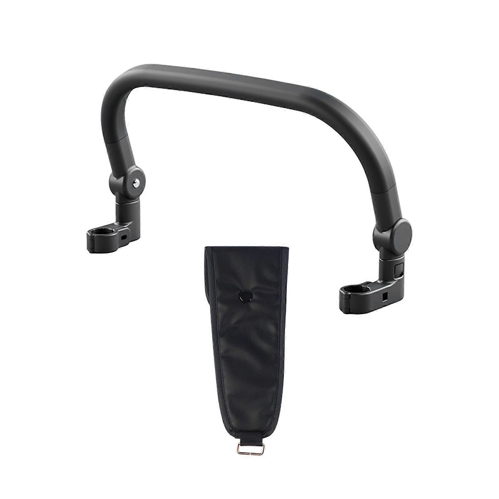 Infant Strollers Handrail Front Armrest with Security Enhancement Front Crotch Support Belt Quick Released Design  Black