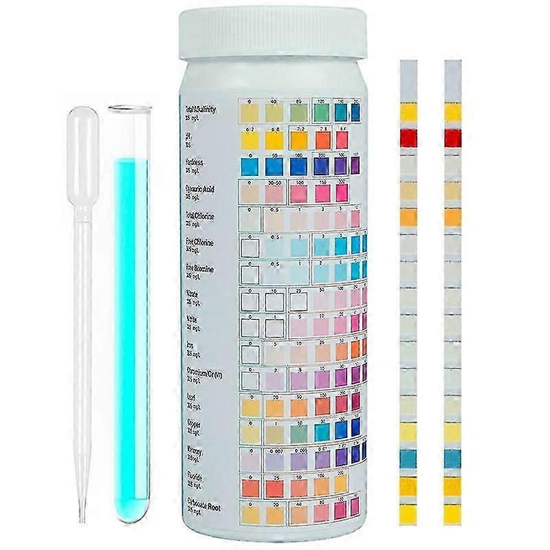 Kit de test d’eau potable 16 en 1 de qualité supérieure, pour l’eau de boisson, 100 bandelettes de test d’eau précises,