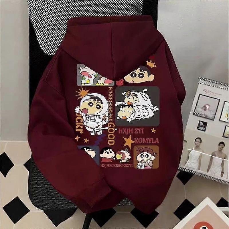 Crayon Shin-chan Cartoon Print Hoodie Cute Front Back Print Design