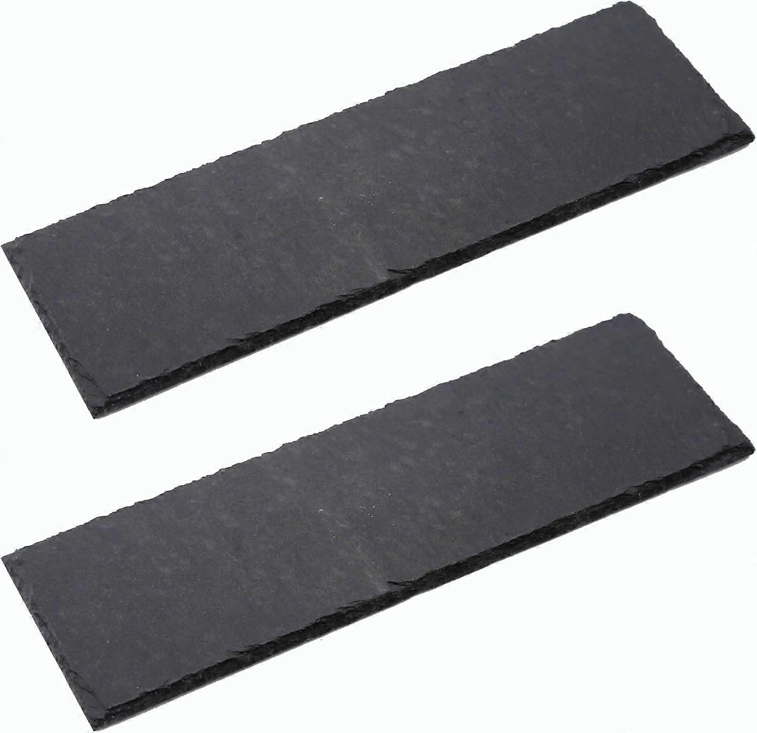 2x Schieferplatten I rechteckig I 30x20x0,5 cm I Schiefer Platten Schieferteller Servierteller Servierplatten Schiefer Teller Set Dekoplatte