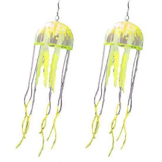 1 Pair Holiday Earrings Jellyfish-shaped Fine Exquisite Silicone Chic Flowy Bright Color Long for Club