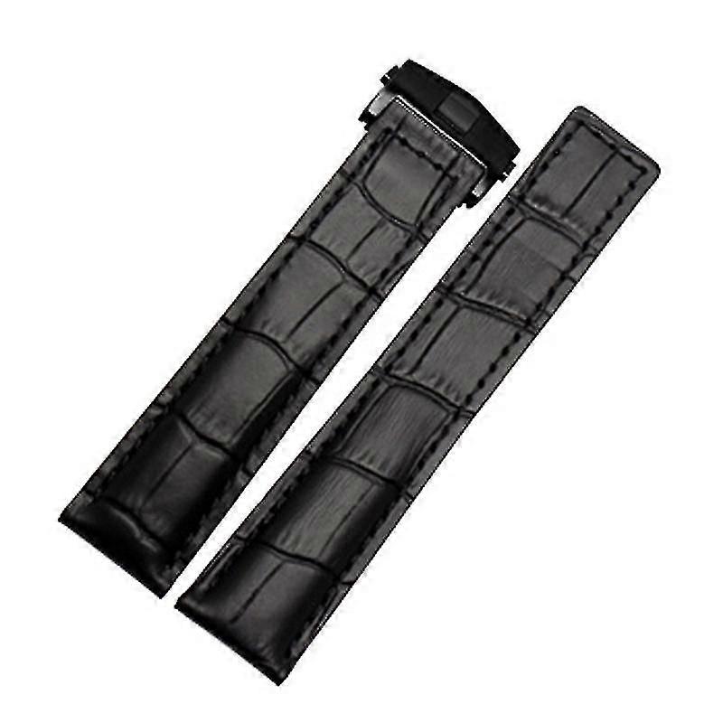 Γνήσιο δερμάτινο βραχιόλι 19mm 20mm 22m για την ετικέτα Heuer Watchband άνδρες ρολόγια χειρός Αξεσουάρ διπλώνει πόρπη δερμάτινο ρολόι λουράκι-μαύρο κόκκινο μαύρο