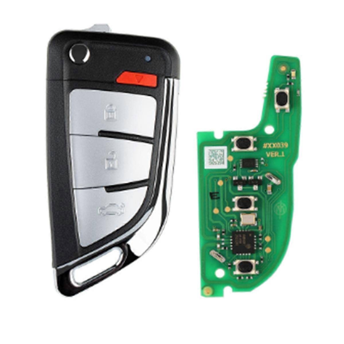 XEKF20EN SA2043 Knife Style Universal Remote Control Smart Key 4 Buttons Car Key with Chip for VVDI Key Tool