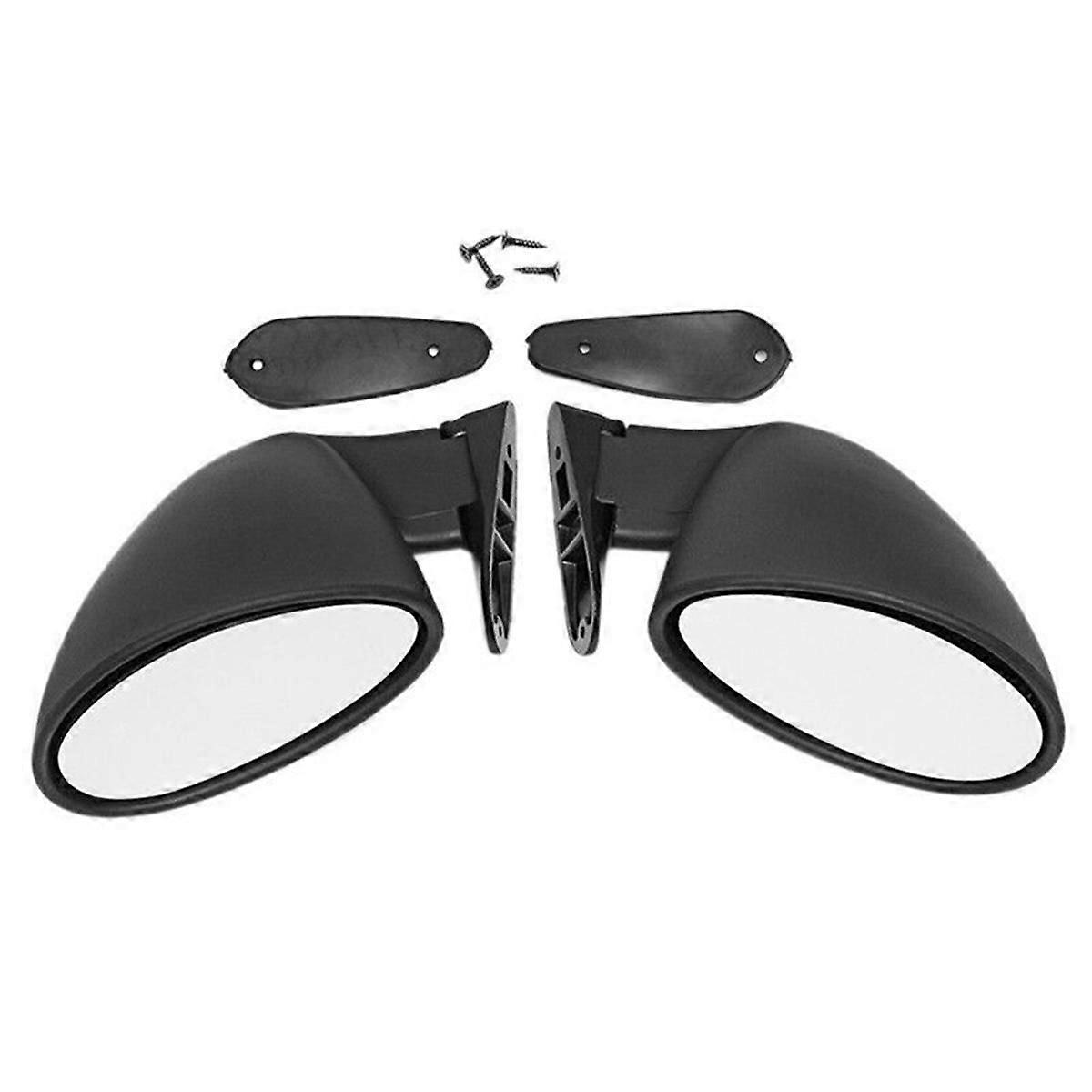 Car Modification Retro Rearview Mirror F1 White Door Wing Side Mirror 2Pcs Mirror