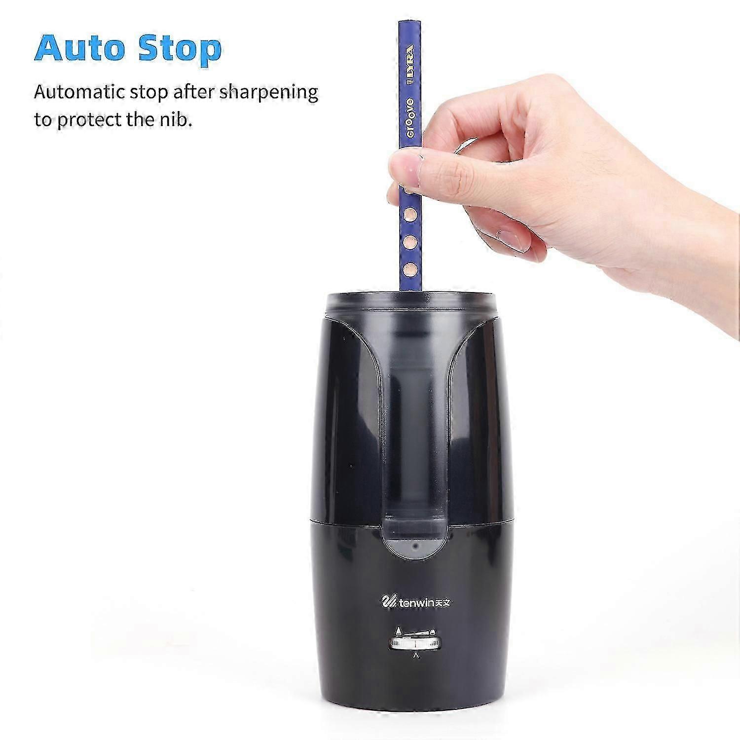 tenwin Automatic Electric Pencil Sharpener Heavy-Duty Helical Blade to Fast Sharpen Adjustable Sharp
