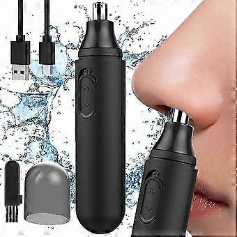 USB Rechargeable Nose and Ear Hair Trimmer, Painless Facial Grooming Tool, IPX7 Waterproof for Men and Women