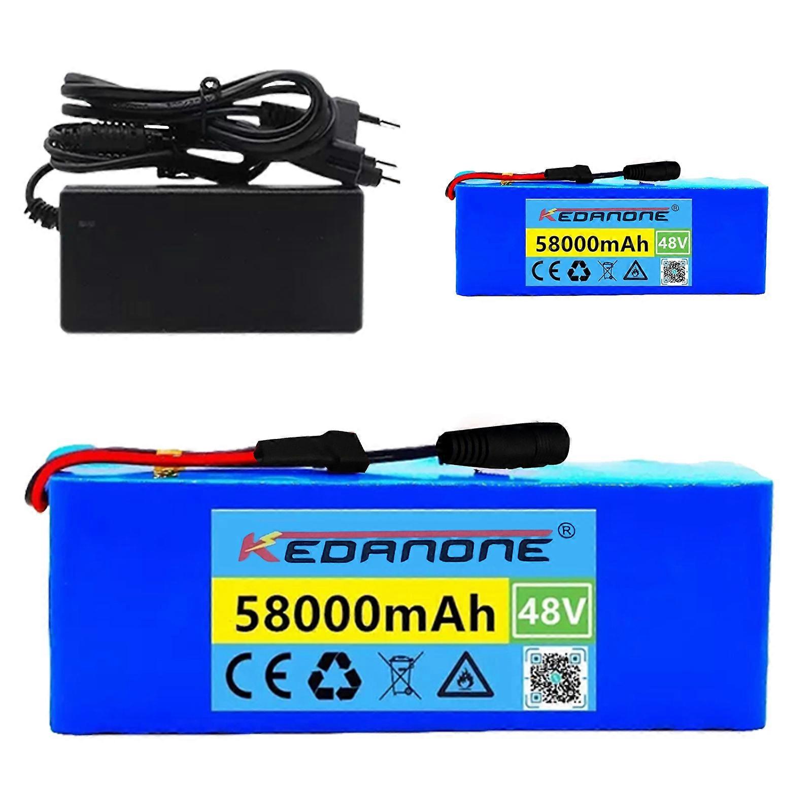 48v Akku 58Ah Batterie 1000W 13S3P Li-Ion-Akku für E-Roller mit/ohne Ladegerät