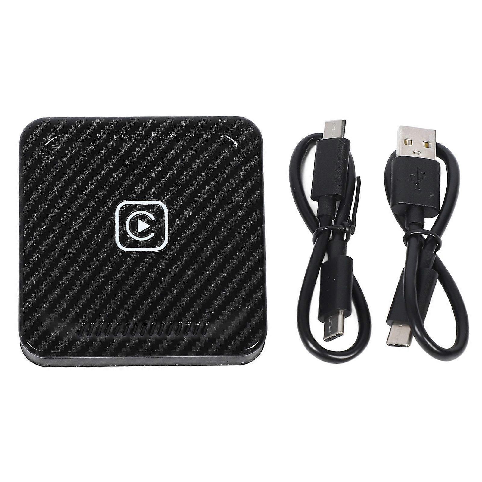 for CarPlay Wireless Adapter Convert Wired to Wireless BT 5.0 Intelligent Voice Control for Android Auto Adapter Carbon Fiber Style