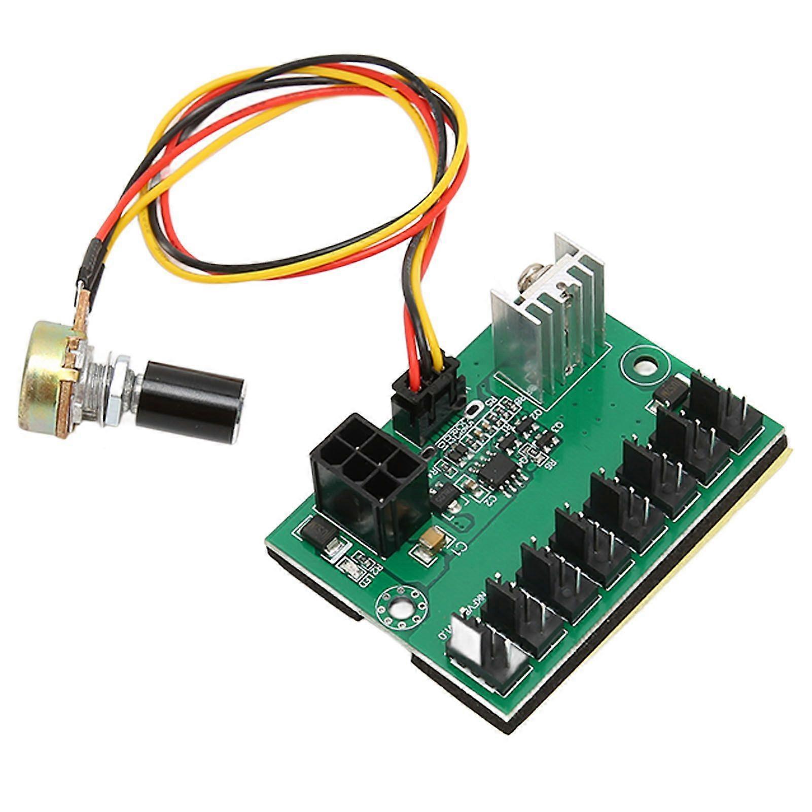 PC Fan Hub 2 Pin 3 Pin 4 Pin Fan Adapter PWM PC Case Cooling Fan Hub Voltage Regulator 8 Way Splitter 12V Speed Controller