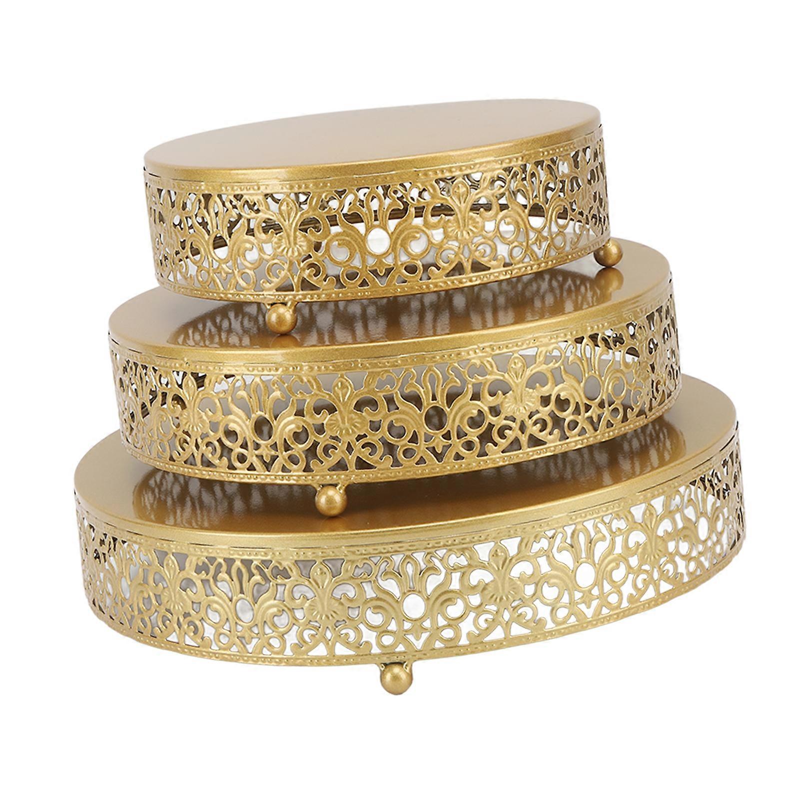 3 Piece Round Iron Cake Stand Set 30/25/20cm for Parties