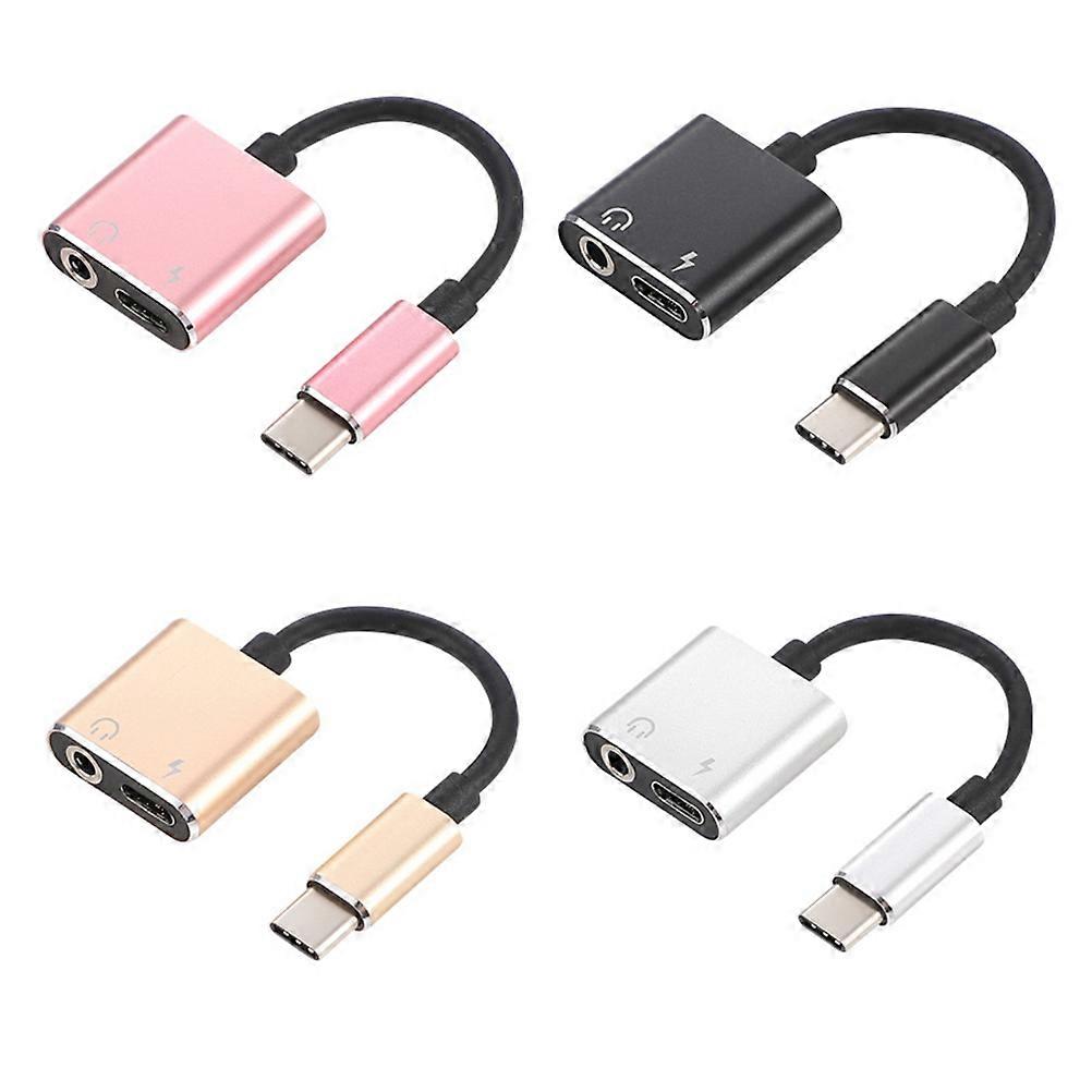 USB C Aux Adapter USB Type C 3.5mm Jack Adapter for Tablets Black Featuring Microphone Input 1Pcs