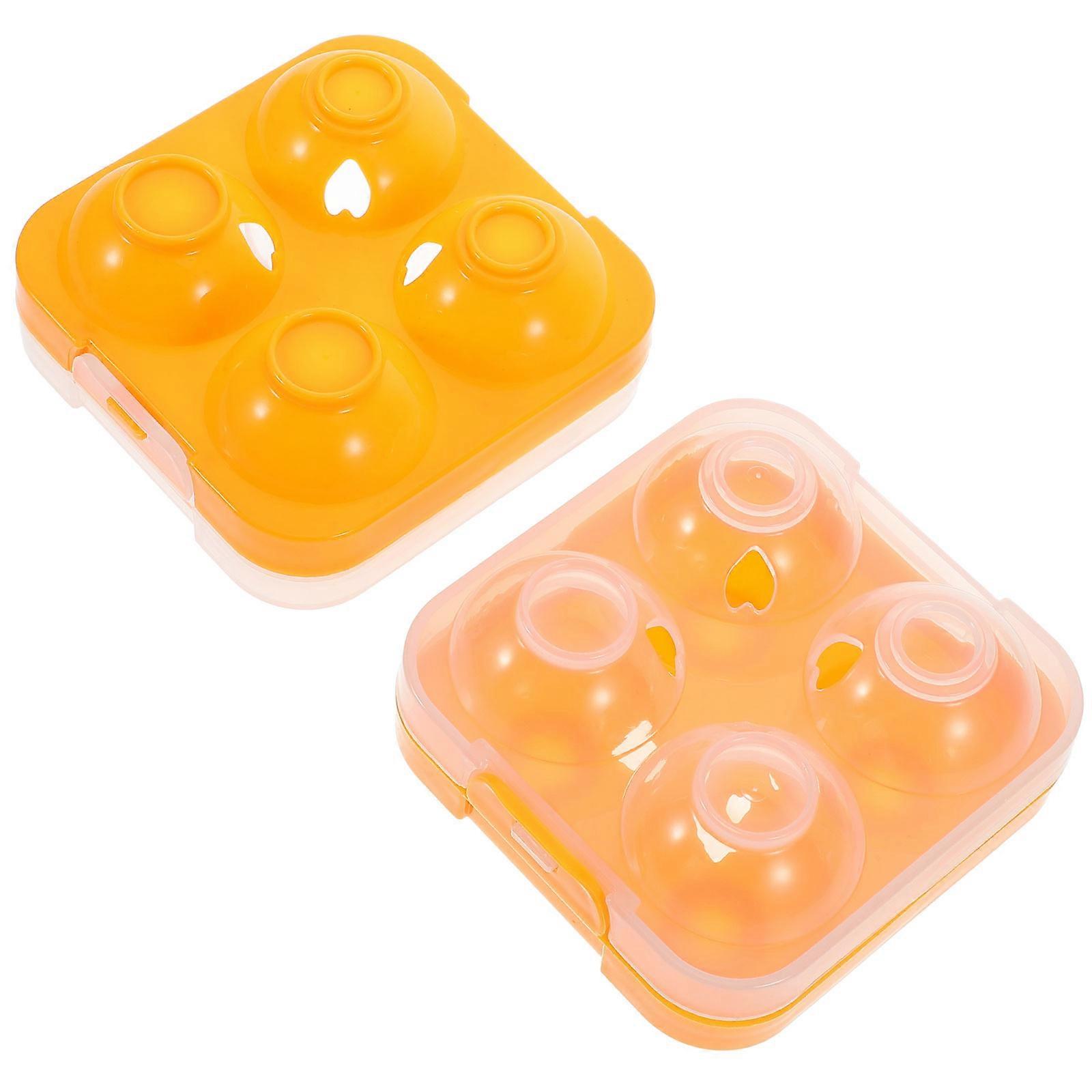 Plastic Egg Cartons 2Pcs for Egg Storage Container with 4 Count Trays