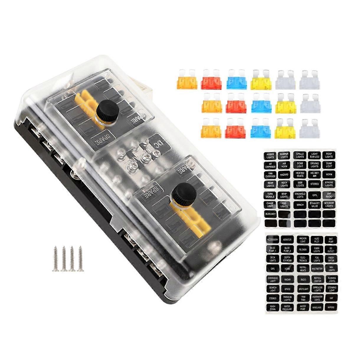 16 Way Fuse Block Blade Fuse Box 12 Circuit Fuse Holder Fuse Block