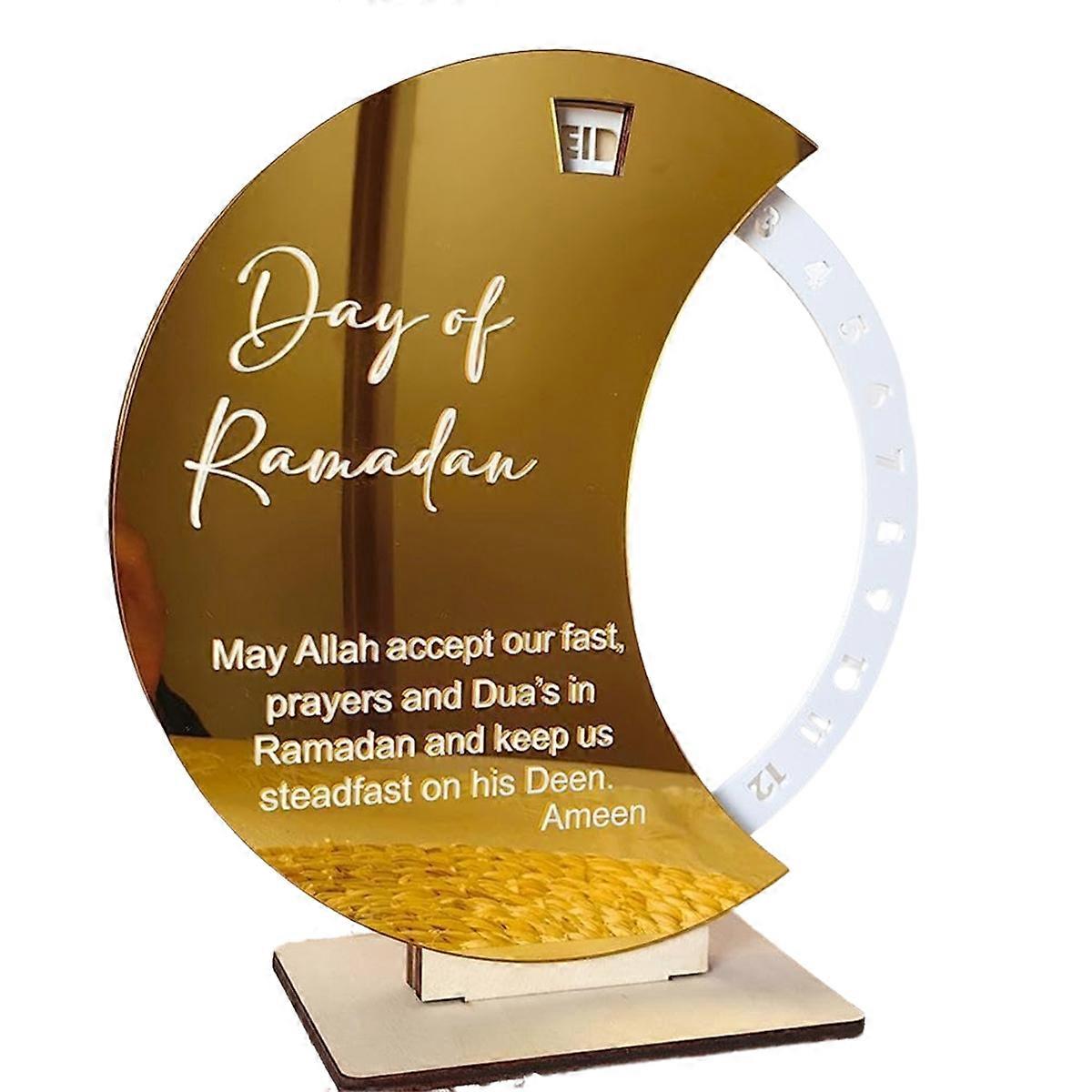 Ramadan Advent Countdown Mubarak Acrylic Moon Ornament