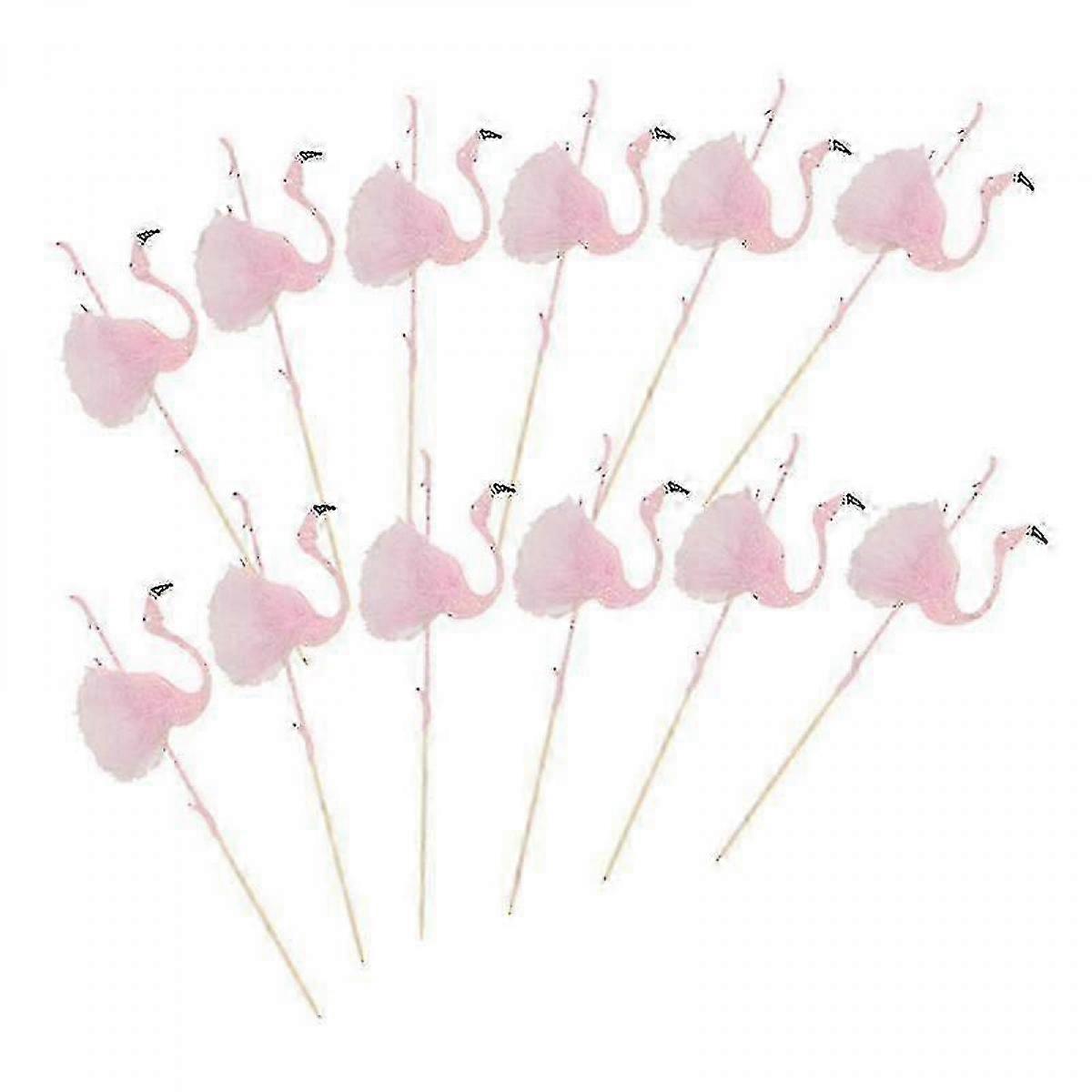 unique 12pcs cake decorations, Ballet Flamingo Cake Topper