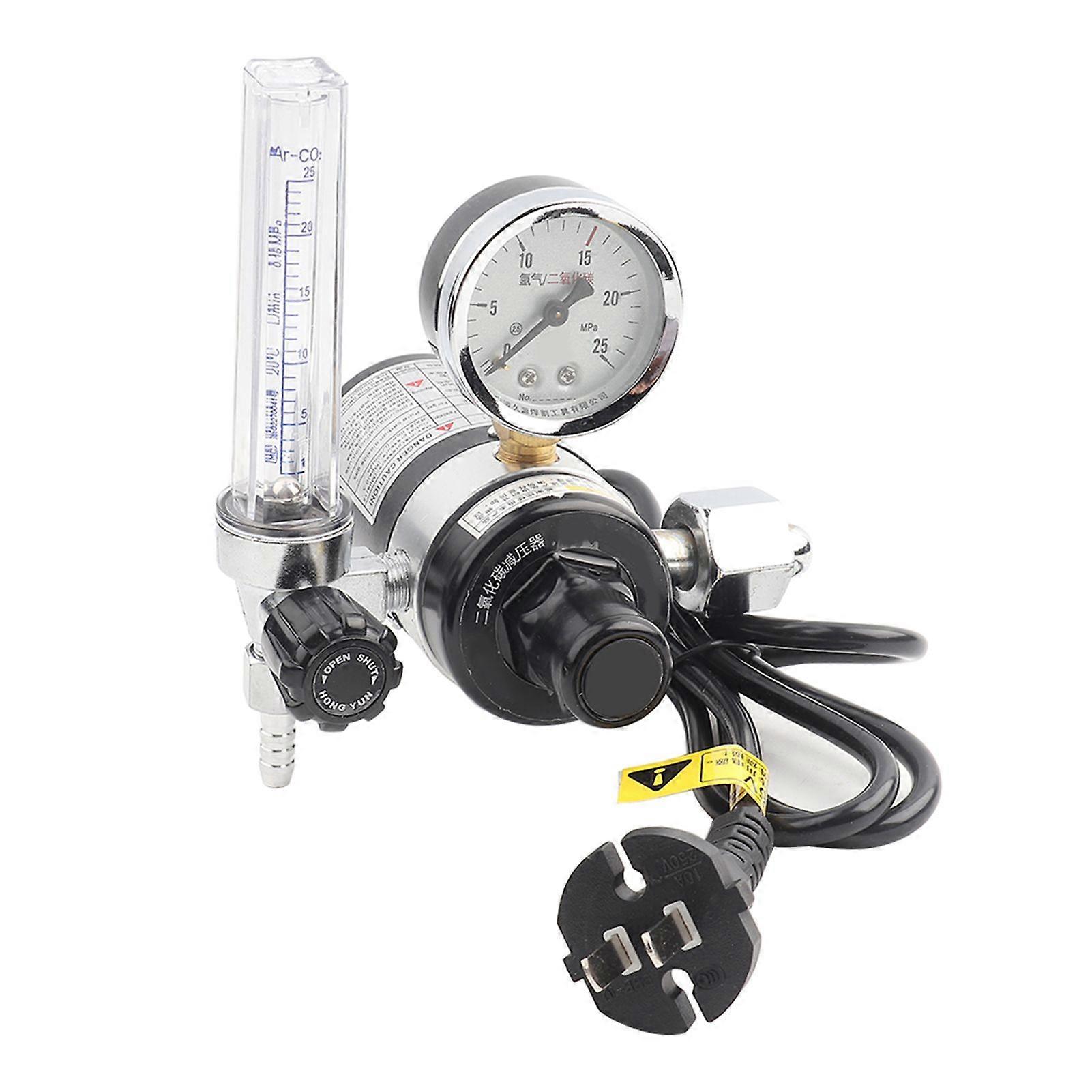 Carbon Dioxide Pressure Reducer CO2 Regulator Gauge for Welding Work 220V