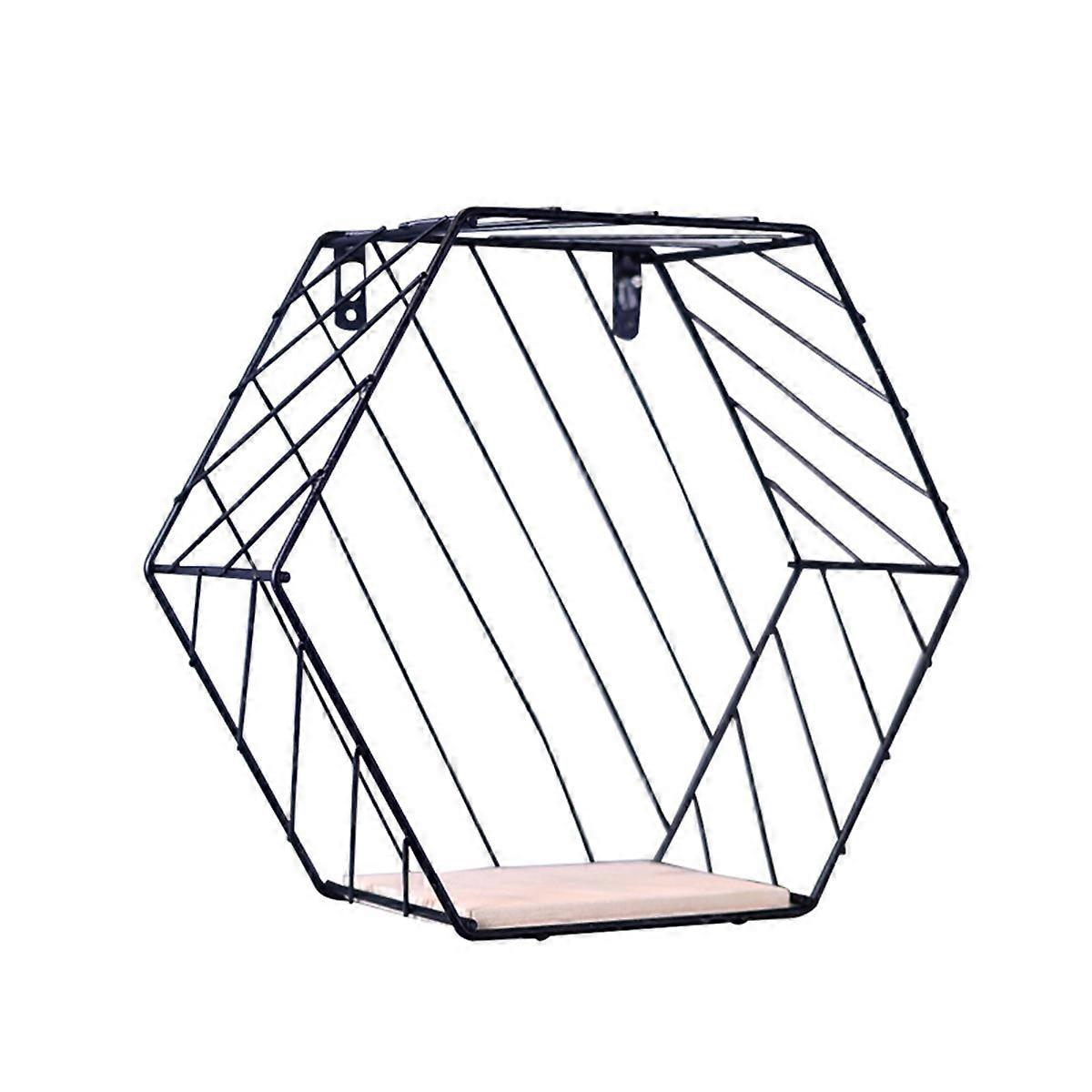 Iron Art Floating Shelves Hexagon Racks for Plant Stand