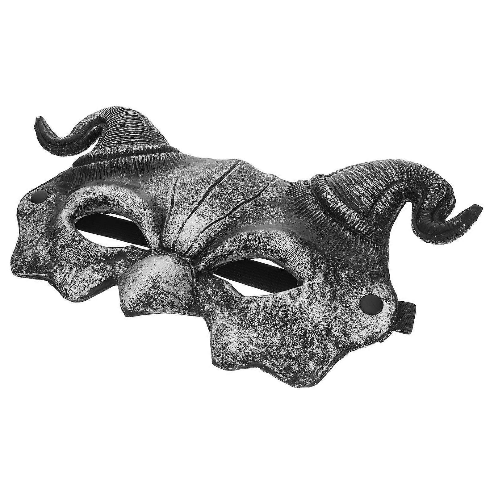Masquerade Mask Horns Goat Half Face Mask for 2Pcs Halloween Costume