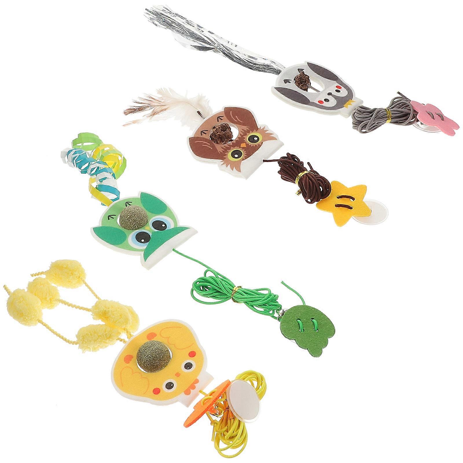 Cat Toy Hanging Plush and Catnip Balls for Fun Play 16Pcs Pack